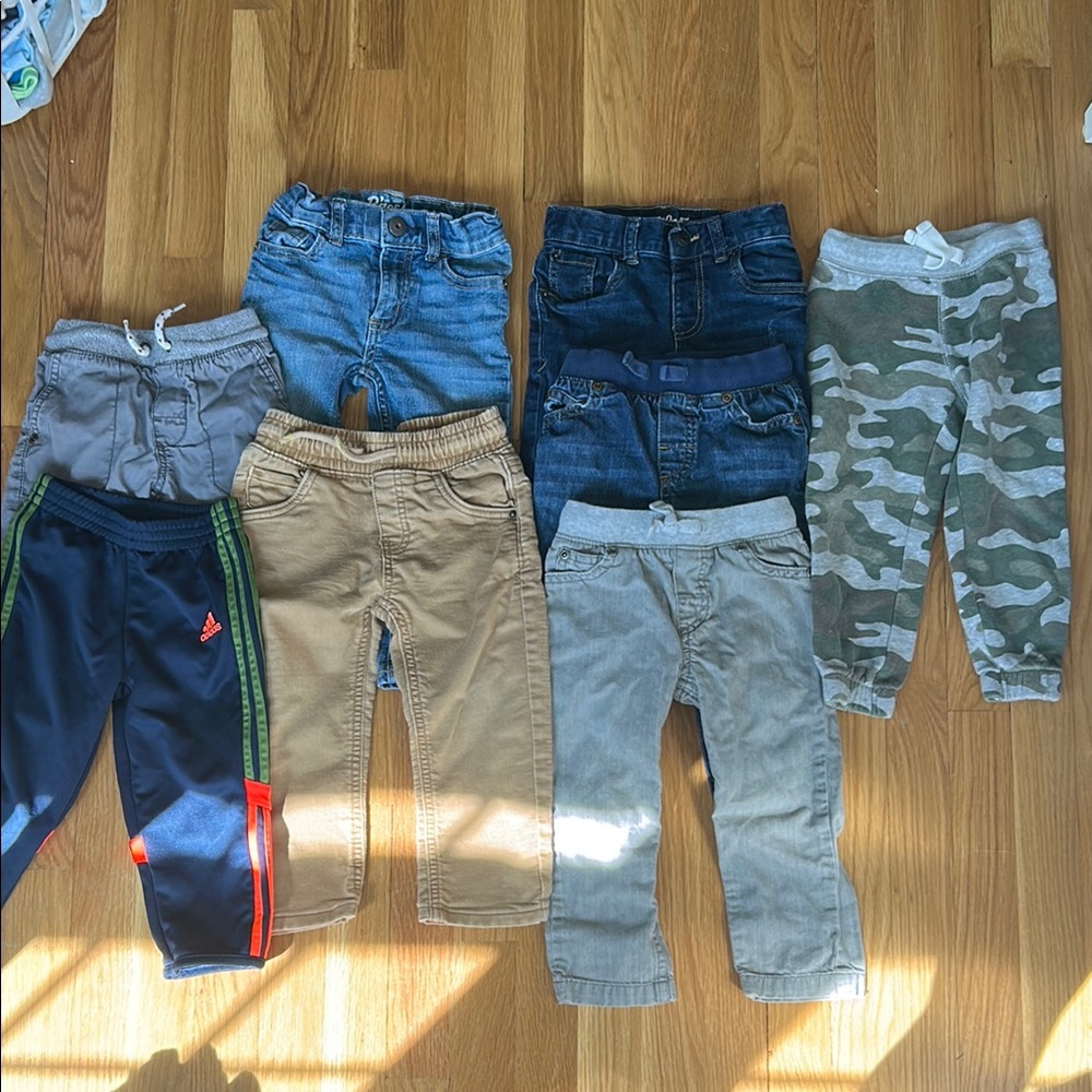 8 pairs of boys 2t pants